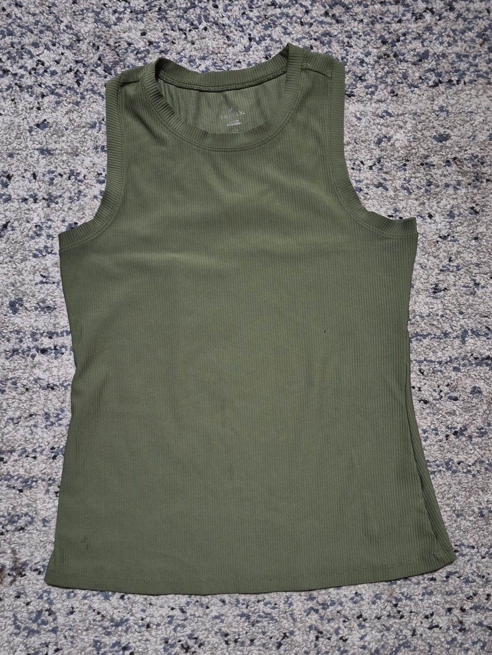 Ribbed Olive Green Sleeveless Tank Top